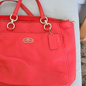 Authentic Coach Handbag, discontinued Orange Leather.
